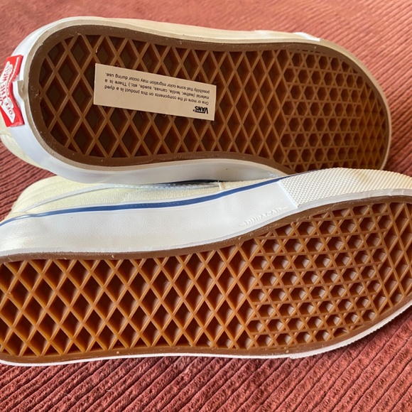 Brand new VANS Sk8 Hi leather cream and white high tops Womens size 8, Mens 6 - Picture 4 of 9